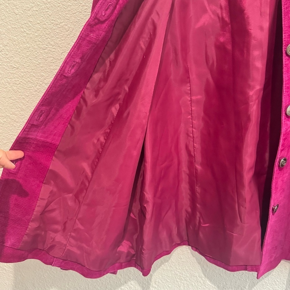 VTG French Laundry Womens XL Pink Suede Leather Grunge Barbiecore 90's Preppy - Picture 8 of 12